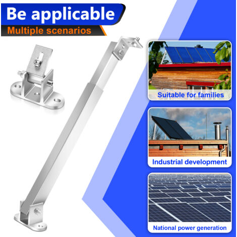 Support pour panneau solaire PV 15-30°Réglable Support panneau pour montage sol Support Fixation Panneau solaire