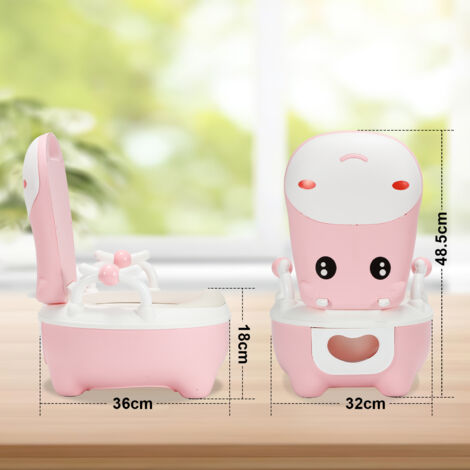 Pot De Toilette Pour Enfant LARS360 - Design Grenouille, Avec Poignées, Bleu - Pour Filles Et Garçons