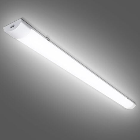VINGO Réglette LED extra plate Line Luminaire LED étanche tubes LED interconnectable traversante Blanc Neutre IP65 Plafonnier LED 48W 150cm
