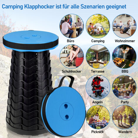 Tabouret Pliant Portable Pour Enfant Tubayia - Bleu - L - Idéal Camping, Pêche, Maison