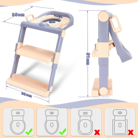 Réducteur WC Enfant SURFOU Pliable - Antidérapant Voyage | Bleu | 1-8 Ans | Écran Anti-Éclaboussures