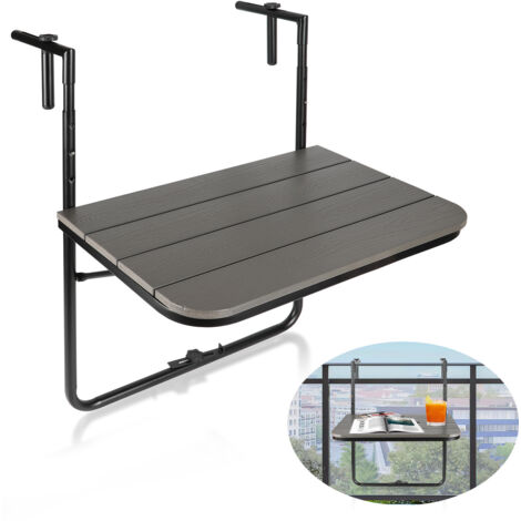 Table Balcon Suspendue Bois Acacia Pliable - 60x40cm | Pour Petits Espaces