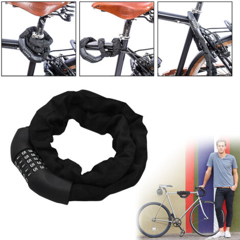 Antivol Vélo HAOCEE Code 5 Chiffres - Chaîne Acier Trempé 6mm VTT Vélo Électrique