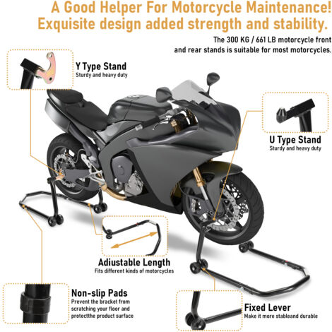 (Deactive)VINGO Support béquille de moto Support de roue arrière de moto avec bras réglable