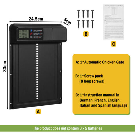 Porte Automatique Pour Poulailler Avec Minuteur – Aluminium Étanche IPX4, Anti-Pincement, Écran LCD - 12