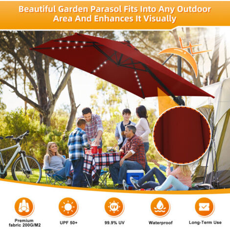 Parasol De Plage Inclinable HOMEDEMO - Protection UPF50+, Pied à Visser, Housse Incluse - 5