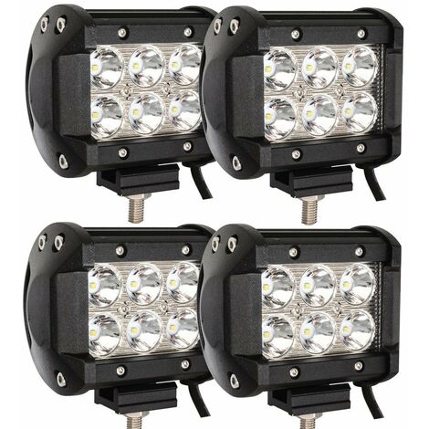 Projecteur LED De Travail Puissant 18W - 12V/24V, Pour Voiture, 4x4, ATV, Châssis, Bateau