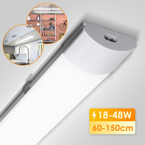Luminaire pour baignoire à LED résistant à l'humidité pour sous-sol 157 cm,  LED 22 watt 1x 2000lm blanc froid, lot de 2, ETC Shop: lampes, mobilier,  technologie. Tout d'une source.