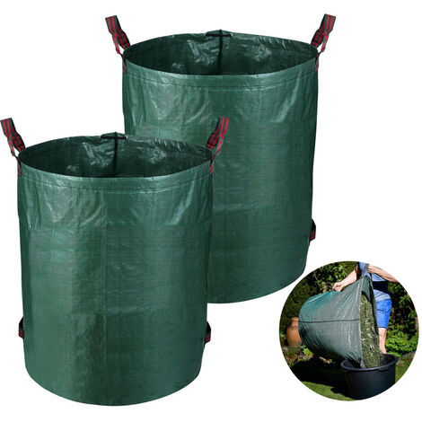 Sac de Jardin 272L, 2 Sacs Vegetaux Jardin PE Tressé avec Poignées, Sacs de  Déchets Verts Réutilisable et Pliable pour Récupérer d