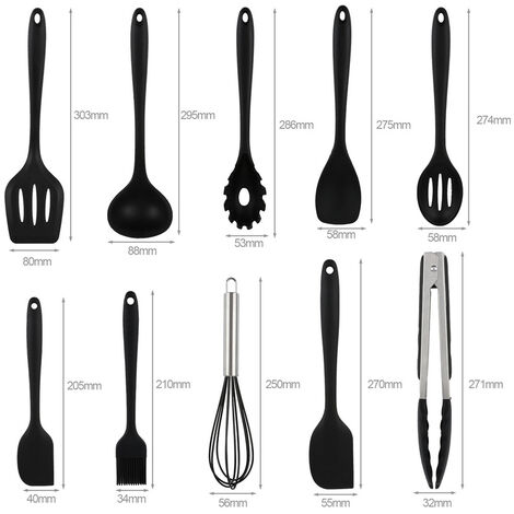 VINGO Ustensile de Cuisine en Silicone avec Support, Outils de