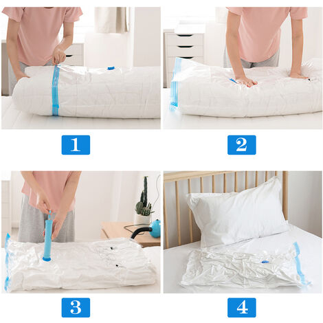 VINGO 5x Sac de rangement sous vide Housse Aspiration Compression Vêtements 40x60cm