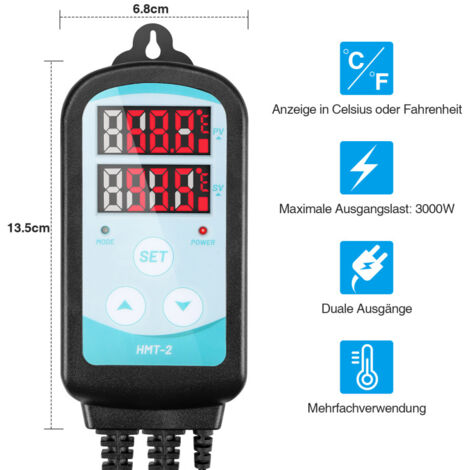 Prise Thermostatique Intelligente 230V – Contrôle Humidité & Température Pour Serre, Terrarium
