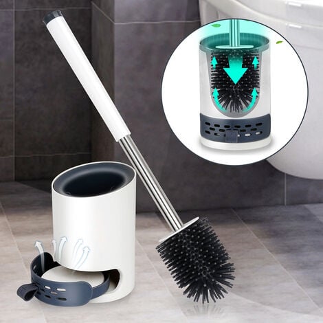 EINFEBEN 2x Brosse WC Silicone Brosse Toilette avec support à