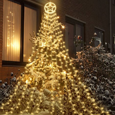VINGO Guirlande lumineuse LED Outdoor Sapin de Noël 310 LED éclairage  décoratif blanc chaud