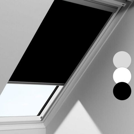 VINGO Verdunkelungsrollo Silberner Grau M06 Blickdicht VELUX Verdunkelung Thermo-Rollo Dachfenster (613x94cm) Dachfensterrollo für 100% Aluminiumrahmen