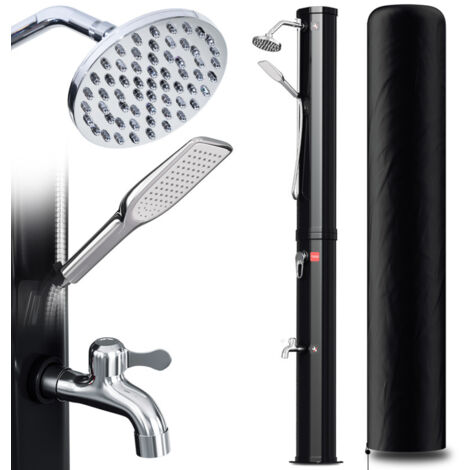 Douche Solaire Outsunny 40L - Pompe Effet Pluie Réglable Jusqu'à 60°C Noir