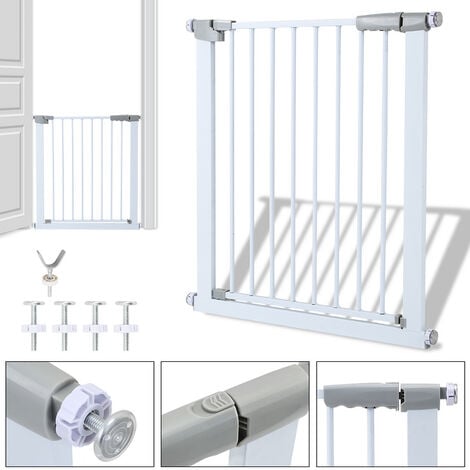 76-125cm Barrière pour Animaux Domestiques en métal + ABS Barrière pour  Chien Barrière d'escalier pour Chien Montée sous Pression sans Perçage pour