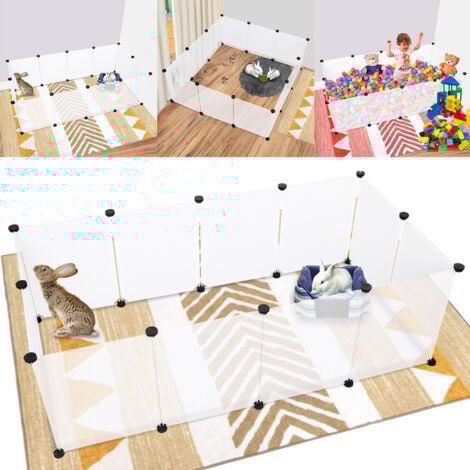 VINGO Enclos Petits Animaux Cage pour petits animaux Enclos libre DIY Parc pour animaux Parc blanc pour chiots Cage pour cochons d'Inde