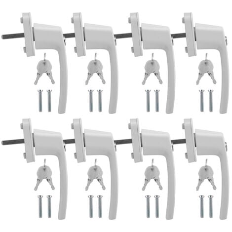 Poignée de fenêtre en aluminium Olive de fenêtre verrouillable avec serrure Poignée de fenêtre de sécurité blanc 8X