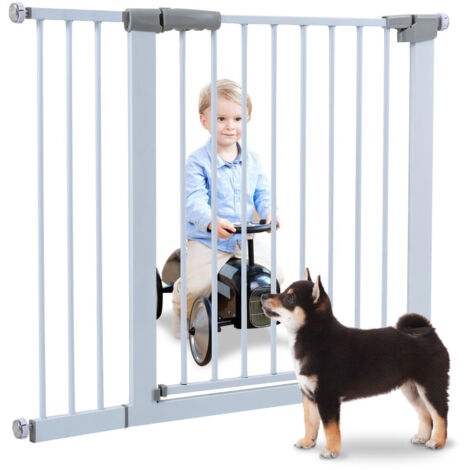 Barrière Sécurité Enfant COMOMY 76cm - Porte Escalier Sans Percage 75-117cm, Fermeture Auto
