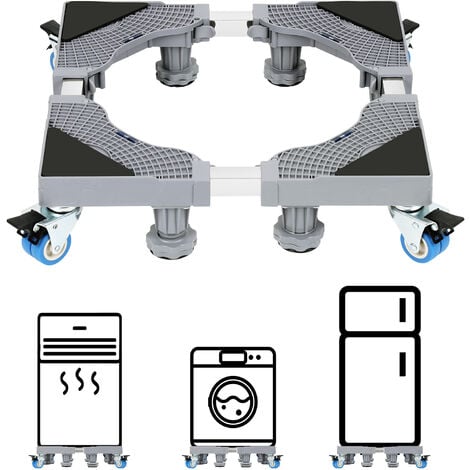 Base de Machine à Laver Réfrigérateur Chariot Roller Support Roulant pour  Sèche Linge lave Linge Congélateur Réglable 41-66cm à 4 pieds