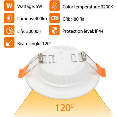 VINGO 20x spots encastrables LED spots encastrables 5W spots de plafond -Blanc froid 6000K