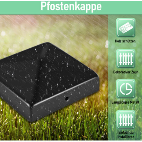 Lot De 10 Capuchons De Poteau De Clôture Ronds En Fer Galvanisé, Pour Poteaux De Clôture, 60 Mm