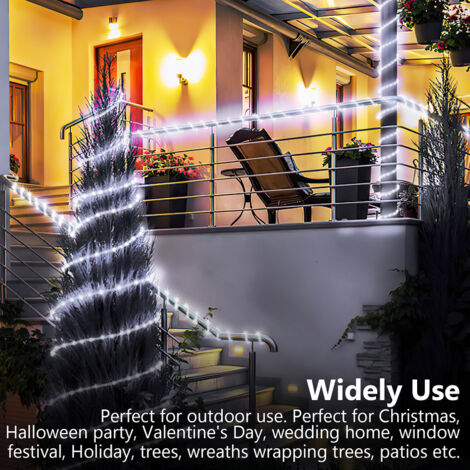 LED Tube Lumière lumineux, LED Tubes lumineux Extérieur et Intérieure pour Jardin, Noël, Mariage, Fête,Salle de Séjour, LED Tuyau Bande IP65,Blanc Froid,30M