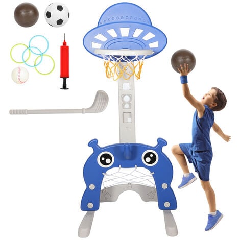 Panier de basket junior réglable avec cercle à ressort.