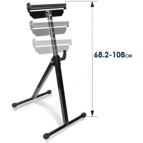 Lot De 4 Servantes D'atelier Pliantes - Hauteur Réglable 68-108 Cm - Charge 60 Kg - Rouleau Orientable 295 Mm - Pour Tables De Machines