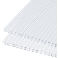 Randaco Plaque polycarbonate Plaques à double paroi pour serre 14x Plaques  en polycarbone 14x
