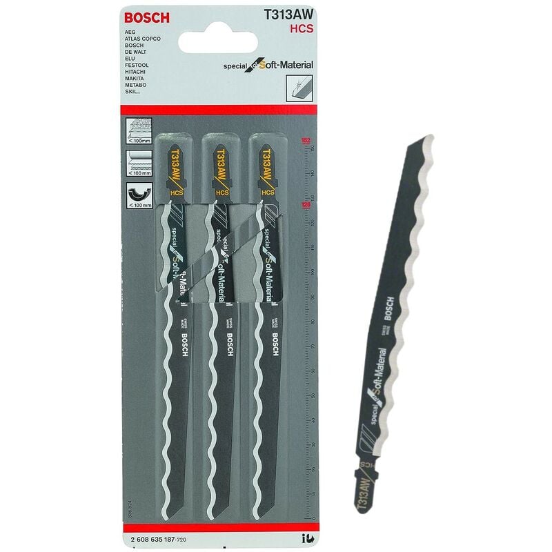 BOSCH T313AW (pkt of 3) Special for soft-material 152mm