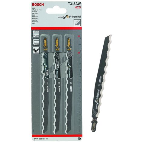 Bosch T 313 AW Special for Soft Material Jigsaw Blades - PQ-3