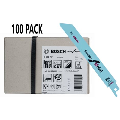 BOSCH S922BF (100 pack) (pkt of 100) Flexible for metal 150mm 14TPI
