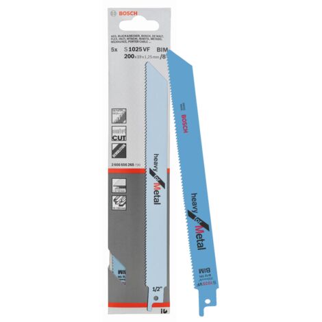 Bosch 2608656265 PRO Metal Demolition S1025VF Blade 200mm 10-14 TPI Pack of 5 BPAS1025VF