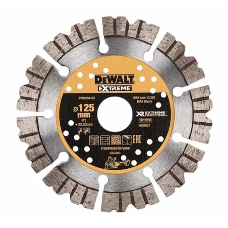 DeWALT Diamond Cutting Disc for Hard Materials, 125x22.2mm, Model DT90294