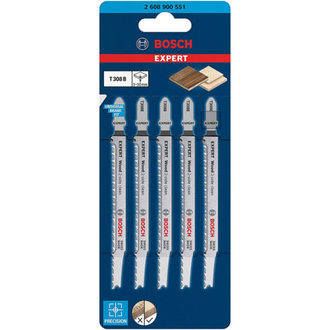 BOSCH T308B (pkt of 5) Extra-clean for wood 117mm
