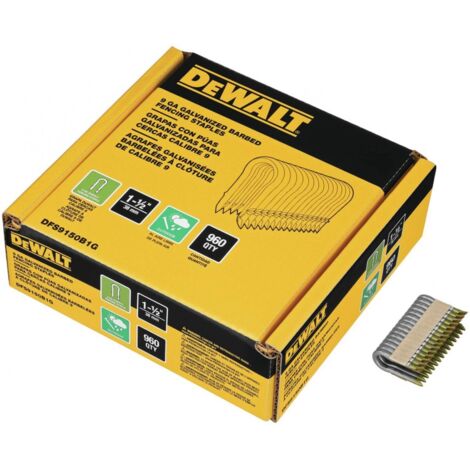 Dewalt DFS9150B1G-QZ 40mm 9 Gauge Galvanised Fencing Staples 960 in Box (1/4)