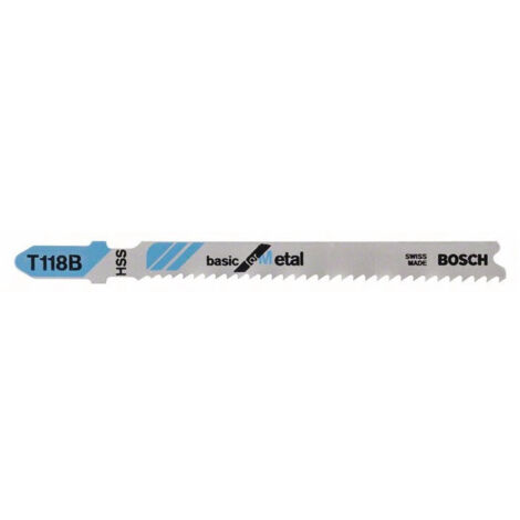 Stichsägeblatt T 118B Basic for Metal L.92mm Zahnteilung 19-23mm HSS 100erPack