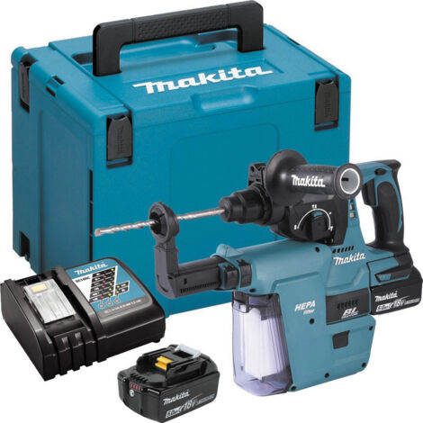 Makita DHR242RTJW 18v LXT Brushless Rotary Hammer Drill + Dust Extractor 5.0ah