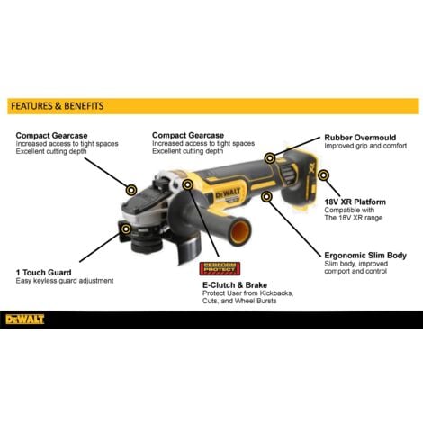 DEWALT DCG405N 18v Angle grinder 5" (125mm)