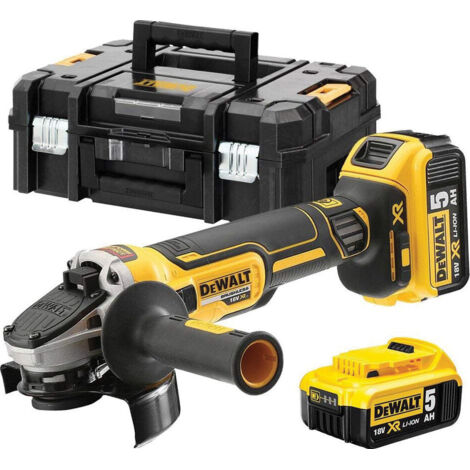 DeWALT DCG405P2-GB 18V XR Brushless 125mm Angle Grinder With 2 x 5ah Batteries