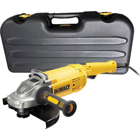 DEWALT Angle Grinder 230mm in Kitbox 2200W 110V Side Handle 490mm Long DWE492K