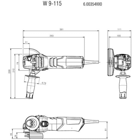 METABO W9-115 240v Angle grinder 4.1/2" (115mm)