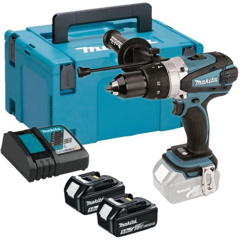 Makita DHP458RTJ LXT 18v Combi Hammer Drill + 2 x 5.0ah Batts + Makpac