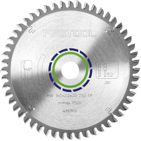 FESTOOL HW 160x2.2x20 TF 52T (496306) Aluminium / Plastics 160mm x 20mm x 52T (1/2)