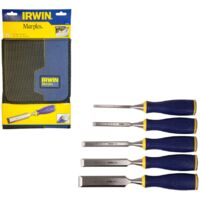 Irwin Marples MARS500S5W Bevel Edge 5 Piece Chisel Set with Strike Cap Pro Touch