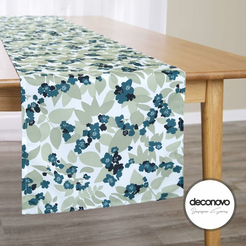 Dekoration Deconovo Tischwäsche, 1 Stück, cm, Tischdecke Tischtuch Tischläufer Wasserabweisend Dunkelgrün 40x140