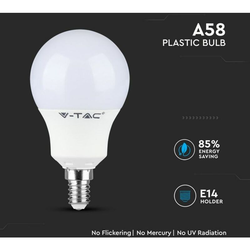 V-TAC Ampoule LED à puce Samsung E14 9W A58 3000K