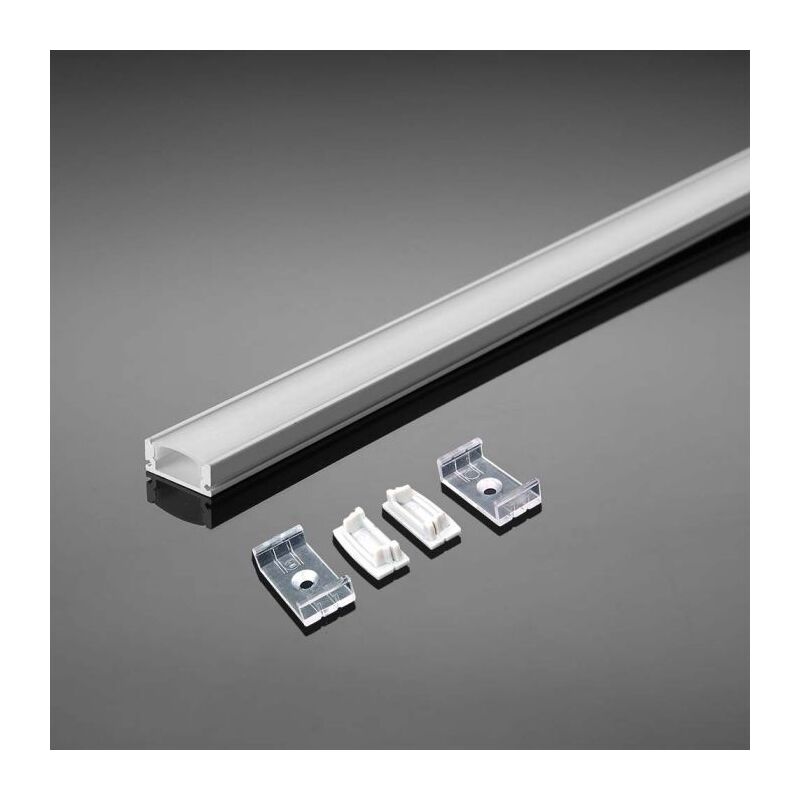 Profilé Aluminium V-TAC 1x De 2 MÈTRES Pour Bandes LED Profilé 2 Mètres Couvercle Opaque